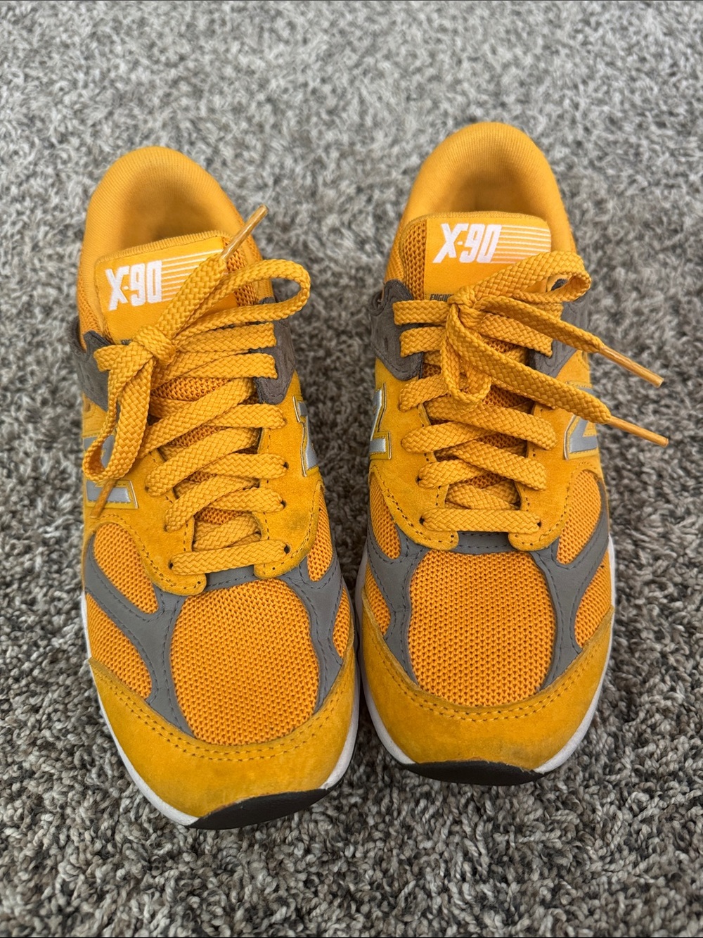 Kids Yellow and Gray Athletic Sneakers
